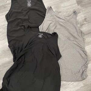 Women's Maternity Black and Gray Tank Tops